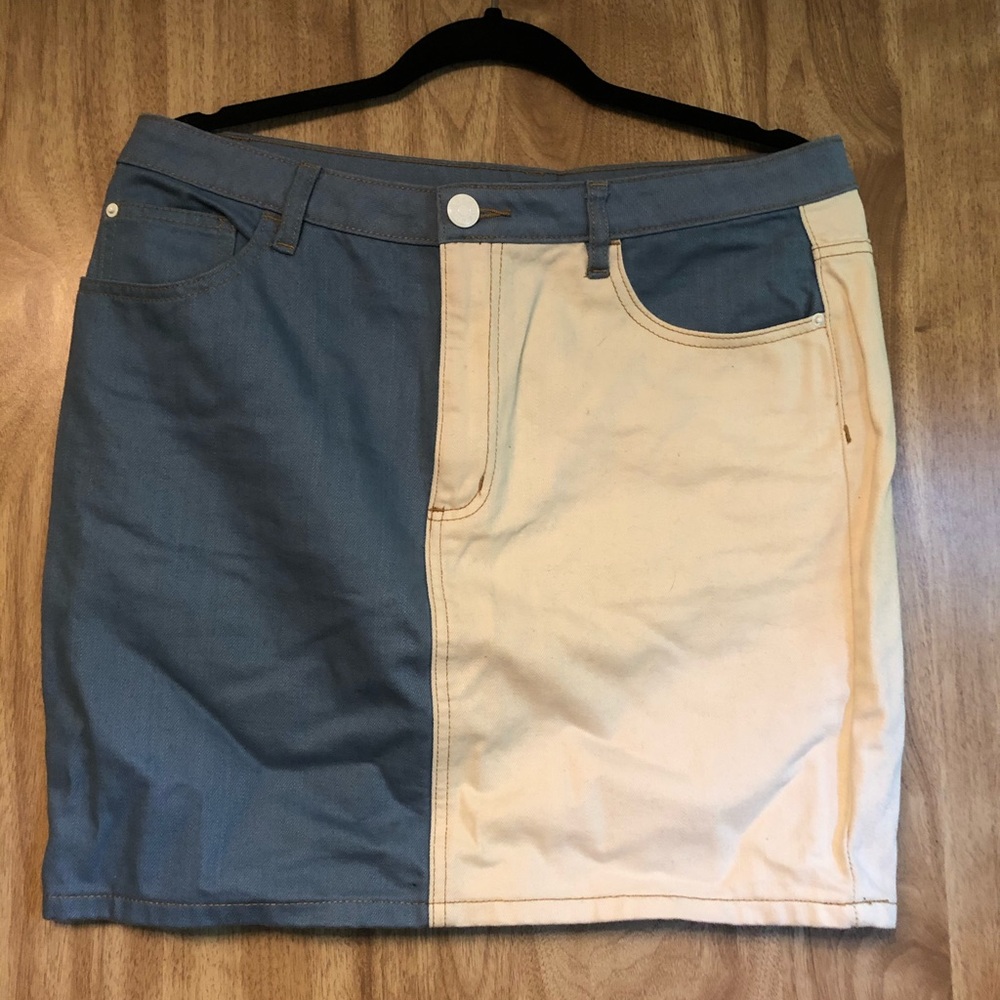 BDG Color block denim skirt